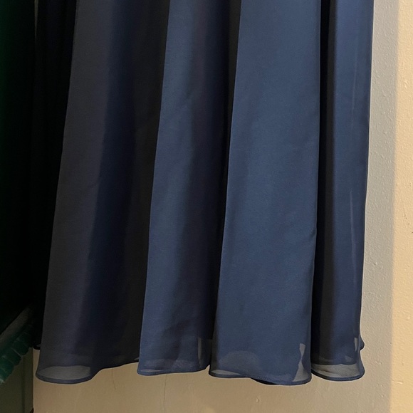 Scott McClintock Velvet & Chiffon Holiday Blue Bow Waist Long‎ Gown Dress Sz 6 - Picture 9 of 11